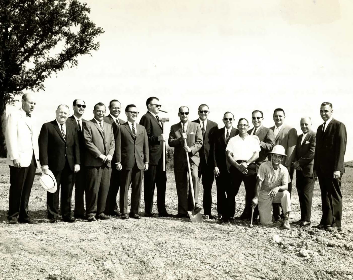 Founding members at the ground breaking of the Petroleum Club, 1966